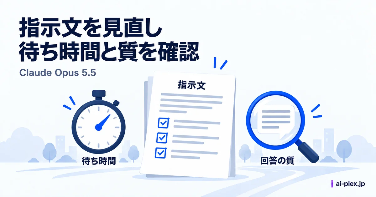 指示文を見直して待ち時間と回答の質を比較する考え方