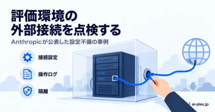 「評価環境の外部接続を点検する」を表したイラスト