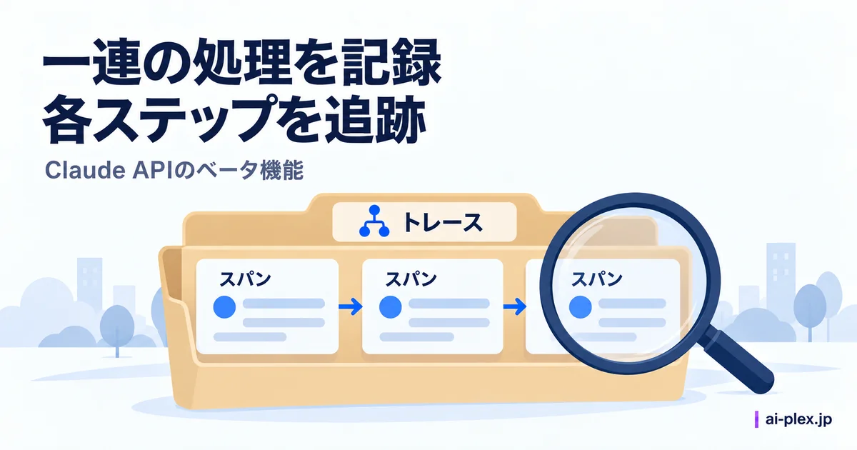 一連の処理を表すトレースの中に個々のスパンが含まれる関係