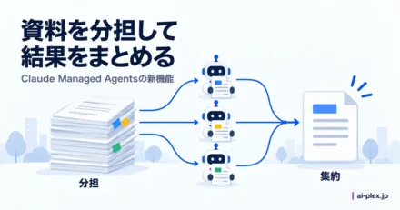 複数の処理が資料を分担して読み、結果を一つにまとめる流れ