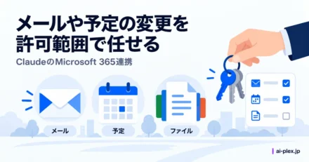 「メールや予定の変更を許可範囲で任せる」を表したイラスト