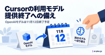 「Cursorの利用モデル提供終了への備え」を表したイラスト