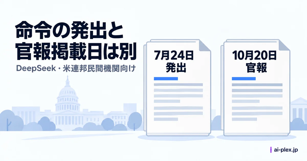 命令の原発出日7月24日と官報掲載日10月20日を分けた比較