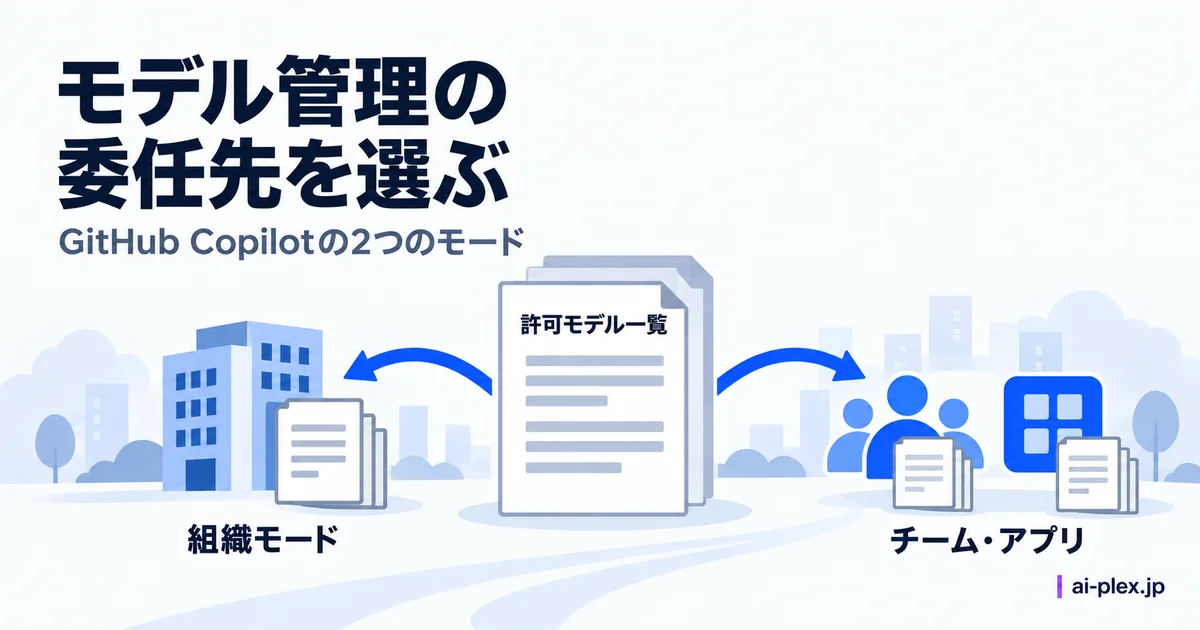企業のモデル管理から組織とチームやアプリへ分かれる二つの委任経路
