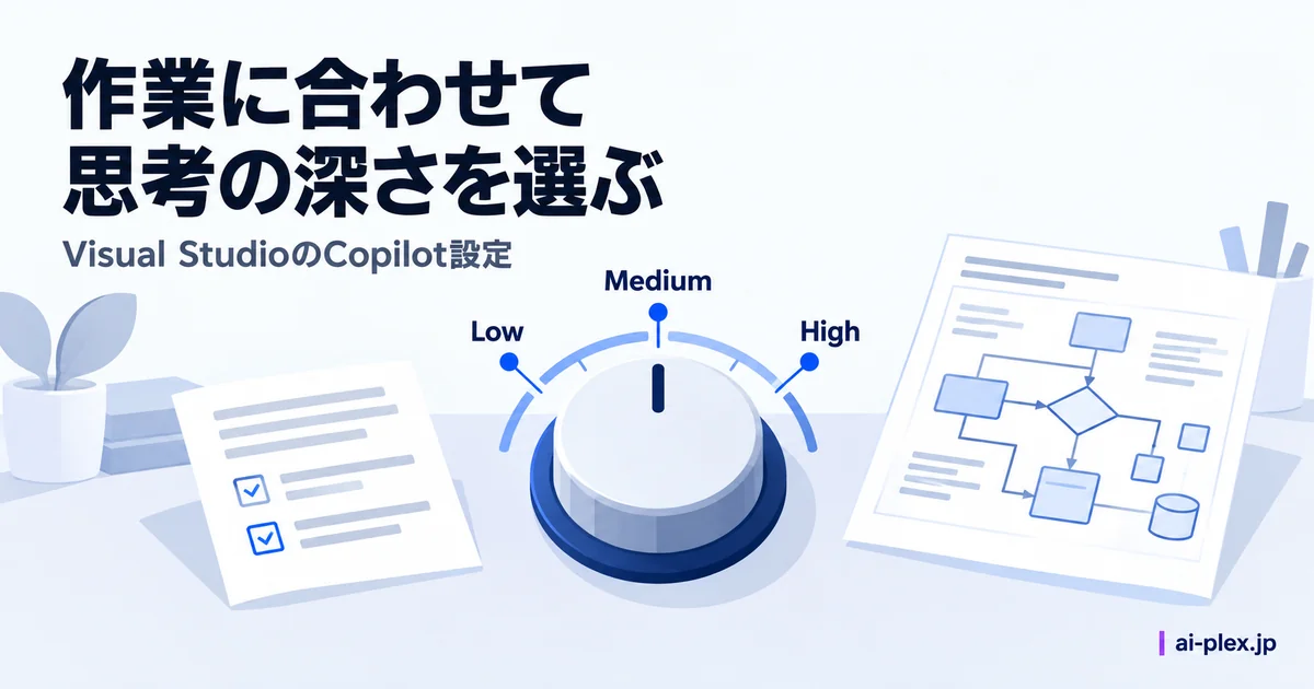 「作業に合わせて思考の深さを選ぶ」を表したイラスト