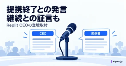 ReplitのCEO発言と関係者の異なる証言を示すマイクと文書